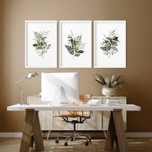 Greenery 3er Set Große Wandkunstdrucke Bauernhaus Wandbilder Riesige Blumen Wandbehang Botanische Wandkunst Leinwand 12 x 16 Zoll von About Wall Art
