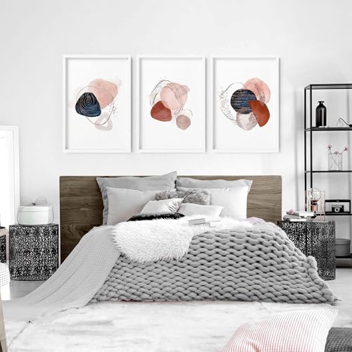 Große Wandkunstdrucke für Schlafzimmer, Wanddekoration, 3er-Set abstrakte Wandbilder, riesige Wandbehänge für über dem Bett, schwarzer Rahmen, A3, 29,7 x 42 cm Große Wandkunstdrucke für Schlafzimmer, Wanddekoration, 3er-Set abstrakte Wandbilder, riesige Wandbehänge für über dem Bett, schwarzer Rahmen, A3, 29,7 x 42 cm von About Wall Art