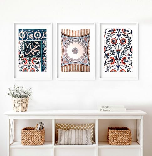 Islamisches Dekor 3er Set Großer Wandkunstdruck Koran Wandbilder Riesige Wandbehänge Muslimisches Hochzeitsgeschenk ungerahmt A3 11.69 x 16.54in / 29.7 x 42cm von About Wall Art