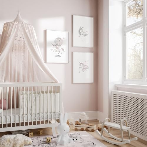 Kinderzimmer Wandkunstdrucke 3er Set Wandbilder gerahmt ungerahmt Einhorn Zimmer Dekor Regenbogen Wandbehänge Mädchen Schlafzimmer ungerahmt 50x76cm von About Wall Art