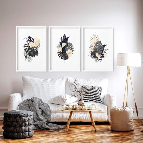 Moderner tropischer Wandkunstdruck, botanische Wandbilder, riesige Wandbehänge, grüner Rahmen, schwarzer Rahmen, A2, 42 x 59 cm, 3 Stück Moderner tropischer Wandkunstdruck, botanische Wandbilder, riesige Wandbehänge, grüner Rahmen, schwarzer Rahmen, A2, 42 x 59 cm, 3 Stück von About Wall Art