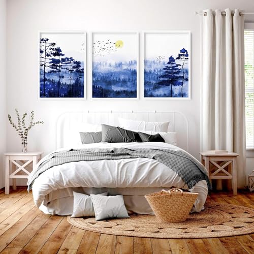 Scandi Kunstdrucke 3er Set Wandkunst für Hauptschlafzimmer Dekor Wandbilder skandinavische Wandbehänge für über dem Bett Dekor Schwarzer Rahmen A2 42 x 59 cm Scandi Kunstdrucke 3er Set Wandkunst für Hauptschlafzimmer Dekor Wandbilder skandinavische Wandbehänge für über dem Bett Dekor Schwarzer Rahmen A2 42 x 59 cm von About Wall Art