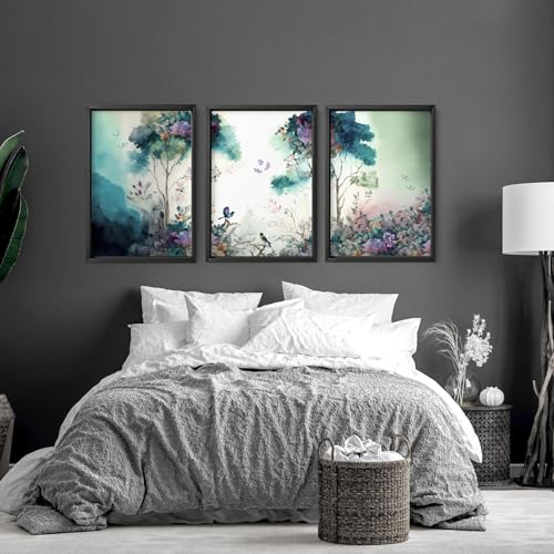 Schlafzimmer Wandkunstdrucke 3er Set Wandbilder Blaugrün Wandkunst Chinoiserie Wandbehänge Poster über dem Bett Heimdekoration Wanddekoration ungerahmt A2 42 x 59 cm Schlafzimmer Wandkunstdrucke 3er Set Wandbilder Blaugrün Wandkunst Chinoiserie Wandbehänge Poster über dem Bett Heimdekoration Wanddekoration ungerahmt A2 42 x 59 cm von About Wall Art