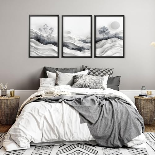 Schlafzimmer Wandkunstdrucke 3er Set Wandbilder Galeriewand Japanisch Wandbehänge Poster über dem Bett Heimdekoration Wanddekoration Weißer Rahmen A2 42x59cm Schlafzimmer Wandkunstdrucke 3er Set Wandbilder Galeriewand Japanisch Wandbehänge Poster über dem Bett Heimdekoration Wanddekoration Weißer Rahmen A2 42x59cm von About Wall Art