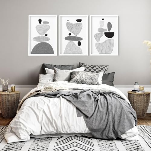 Schlafzimmer Wandkunstdrucke 3er Set Wandbilder Galeriewand Minimalistisch Wandbehänge Poster über dem Bett Heimdekoration Wanddekoration ungerahmt 50x76cm von About Wall Art