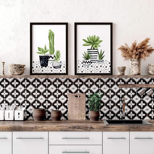 Sukkulenten Kunst, 2er Set Große Wandkunstdrucke Wandbilder Riesige Wandbehänge Botanische Wandkunst Poster Weißer Rahmen 50 x 76 cm von About Wall Art