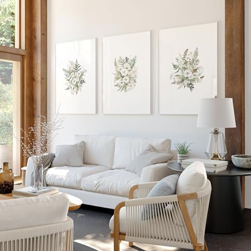 Wandkunstdrucke Wohnzimmer 3er Set Wandbilder Erdton Rustikales Bauernhaus Wandbehänge Esszimmer Dekor Lounge Wanddekor Poster Eichenrahmen A3 29,7 x 42 cm von About Wall Art
