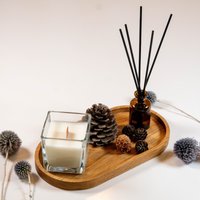 Ovales Eichenholz Serviertablett Brett Platte Natur 13, 5 X 22 cm Schmuck Und Kaffee Tablett Mit Modernem Design | Valet Organizer Holz Untersetzer von Aboutoak