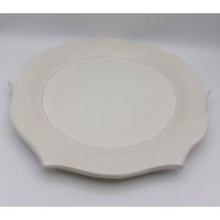Handgefertigter Keramik-Zierteller/Tablett/Schale - Weiß von AbraKarbinCeramics