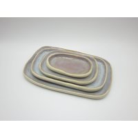 Handgemachte Keramik Bio Nesting Teller | 4Er Set - Lila/Blau/Rosa von AbraKarbinCeramics