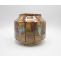 Handgemachte Keramik Vase - Umber/Rot/Blau von AbraKarbinCeramics