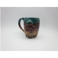 Handgemachte Keramik Venus Tasse - Türkis/Rot/Braun von AbraKarbinCeramics