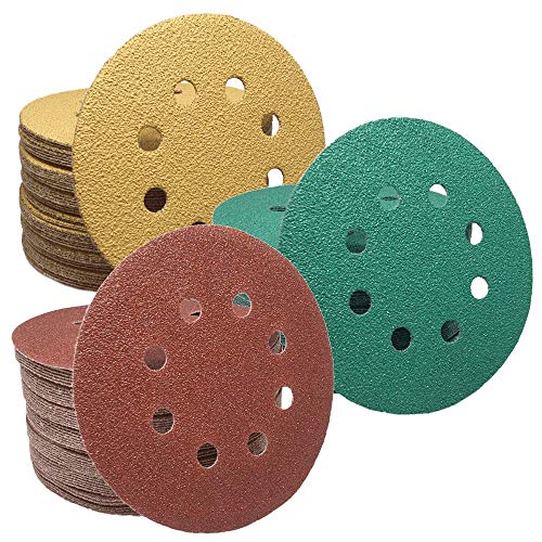 Schleifscheiben 125mm Klett mit 8 Löcher Schleifpapier P40-2000 für Exzenterschleifer Schleifpapier Schleifblätter Schleifpad (P1000, rot, 10) von Abralix