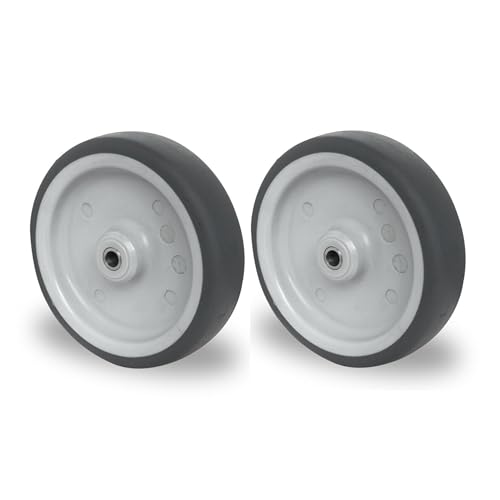 Abrollwerk 2er Set Einbaurad mit Raddurchmesser 10 cm inkl. Achsschraube und Gleithülse Tragkraft 100kg Apparaterolle Gleitlager Transportrollen Möbelrollen Wagen (2) von Abrollwerk