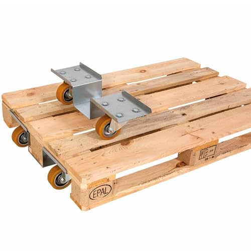 Abrollwerk 2er Set Euro-Palettenroller mit Lenkrollen, ø 100 mm Aluminium Radkörper & Polyurethan Lauffläche, Kugellager – Robuste Lagerhilfe für Industrie & Werkstatt, Hubwagen Alternative von Abrollwerk