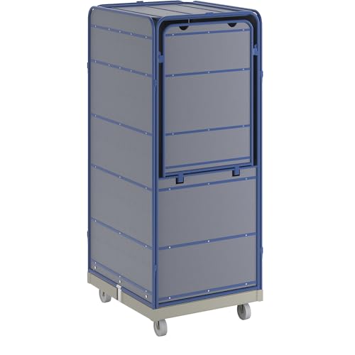 Abrollwerk Rollbehälter SAFE Logistikbox, HxBxT 1785 x 720 x 810 mm Rollplatte grau von Abrollwerk