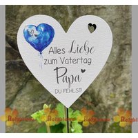 Herz Grabstecker Bedruckt "Alles Liebe Zum Vatertag" Ca 10 cm von AbschiednehmenShop