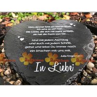 Schiefer Herz Mit Text Bedruckt Als Grabschmuck Oder Grabdeko Schiefer Herz Mit Text Bedruckt Als Grabschmuck Oder Grabdeko von AbschiednehmenShop
