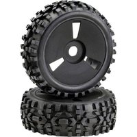 Absima 1:8 Buggy Kompletträder Crossline rough Pin Disk Schwarz 1 Paar von Absima