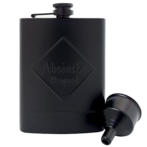 Absinthe Original Flachmann / Flachmann mit schwarzer Trichter, 237 ml, Edelstahl Absinthe Original Flachmann / Flachmann mit schwarzer Trichter, 237 ml, Edelstahl von Absinthe Original