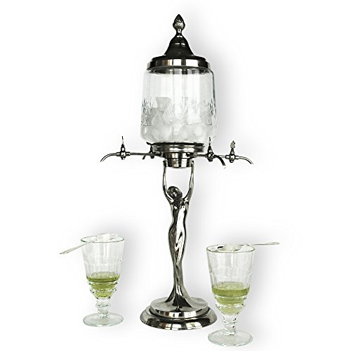 Metall-Absinthbrunnen im Lady-Stil mit Vier Metallhähnen - Exakte Reproduktion des bekanntesten Absinthbrunnen-Stils Metall-Absinthbrunnen im Lady-Stil mit Vier Metallhähnen - Exakte Reproduktion des bekanntesten Absinthbrunnen-Stils von Absinthe Original