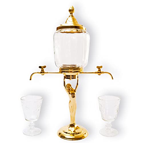 Vergoldeter Damen-Absinth-Brunnen mit zwei Metall-Wasserhähnen Vergoldeter Damen-Absinth-Brunnen mit zwei Metall-Wasserhähnen von Absinthe Original