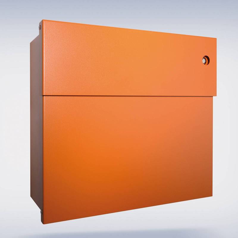 Briefkasten Letterman IV, rote Klingel, orange von Absolut/ Radius