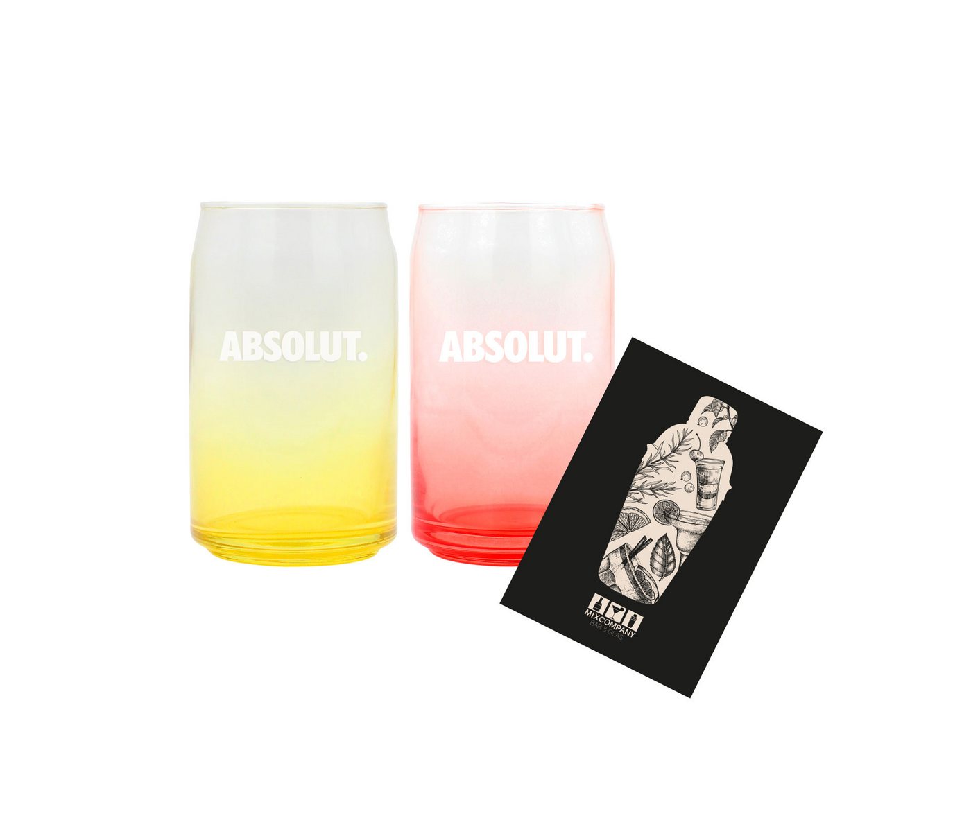 Absolut Gläser-Set Absolut Vodka 2er Set Longdrink Glas Tumbler farbig - Gelb und Rot Absolut Gläser-Set Absolut Vodka 2er Set Longdrink Glas Tumbler farbig - Gelb und Rot von Absolut