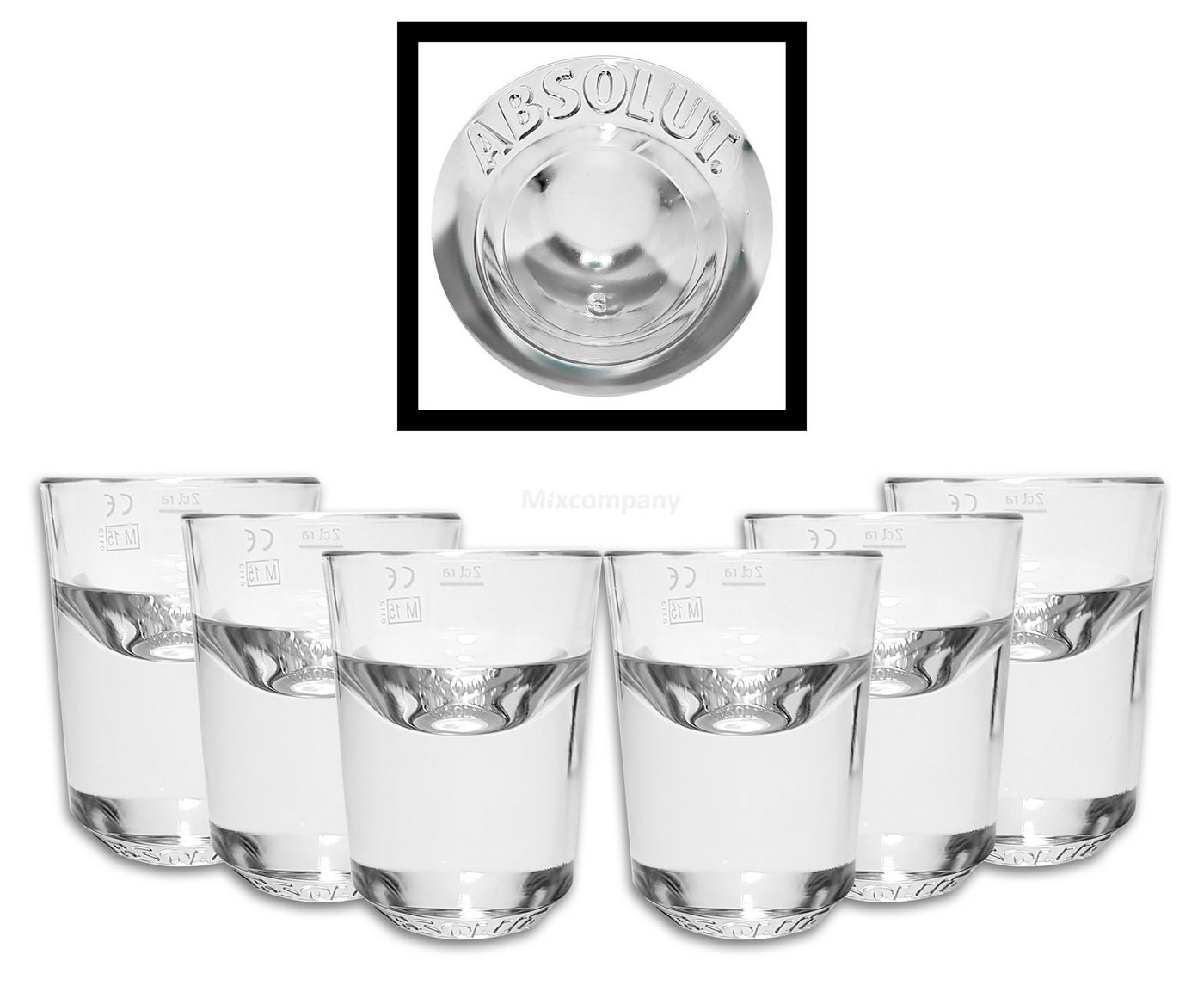 Absolut Gläser-Set Absolut Vodka Grcic Shotgläser 2cl geeicht - 6 Stück von Absolut