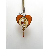 strukturierter Glas Tränendes Herz Suncatcher Mit Juwel von AbsoluteGlass