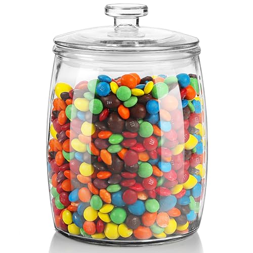 Absovetu 2 Liter Rund Vorratsgläser mit Deckel - Gläser mit Deckel Luftdicht Bonbonglas mit Deckel Breiter Mund Gewürzgläser für Waschmittel Waschpulver Candy Mehl Müsli Sauerteig Aufbewahrung von Absovetu