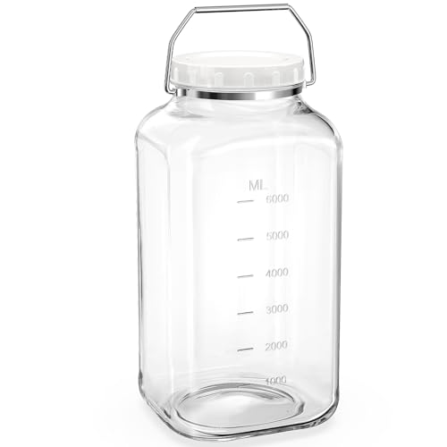 Absovetu Groß Einmachglas mit Schraubdeckel 7,6 Liter - Vorratsglas mit Deckel Luftdicht Mason Jar Fermentierglas für Kimchi Kombucha Mehl Spaghetti Süßigkeiten Keksdose von Absovetu