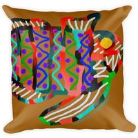 Fischkopf Braun Kissen/Einweihungsgeschenk Individuelles von AbstractWindAndWaves