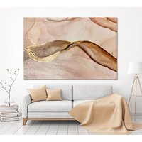 Zarte Beige Elfenbein Marmor Adern Abstrakte Kunst Leinwanddruck, Trendige Schöne Neutrale Beige Durchscheinende Tinte Wolken Kunstdruck Fertig Zum von AbstractWog