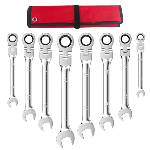 Absyrony 8 Stück Ratschenschlüssel Set, 8-19 mm Maulschlüssel Set, Schraubenschlüssel Set, Gabelschlüsselsatz, Ringschlüssel Set, mit 72 Zähnen, Ringmaulschlüssel, Gabel Ringschlüsselsatz Absyrony 8 Stück Ratschenschlüssel Set, 8-19 mm Maulschlüssel Set, Schraubenschlüssel Set, Gabelschlüsselsatz, Ringschlüssel Set, mit 72 Zähnen, Ringmaulschlüssel, Gabel Ringschlüsselsatz von Absyrony