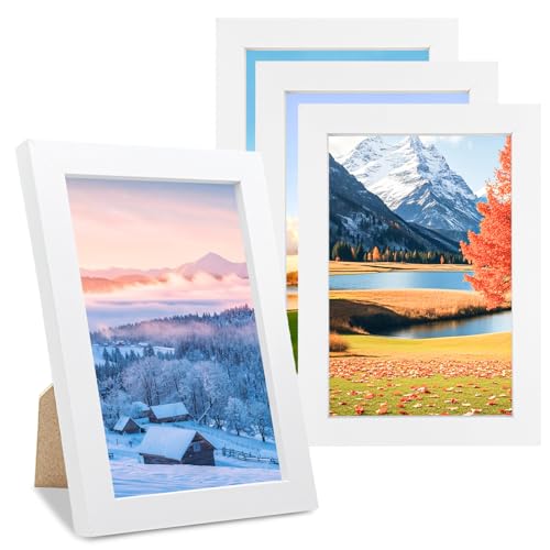 Absyrony Bilderrahmen, Fotorahmen, Holzrahmen, Bilder Rahmen, Posterrahmen, mit Frontöffnung und Halterung zum Aufhängen oder Aufstellen von Kinderzeichnungen, Kunstprojekten, weiß Absyrony Bilderrahmen, Fotorahmen, Holzrahmen, Bilder Rahmen, Posterrahmen, mit Frontöffnung und Halterung zum Aufhängen oder Aufstellen von Kinderzeichnungen, Kunstprojekten, weiß von Absyrony
