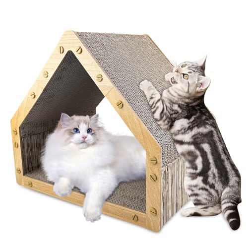 Absyrony Kratzbrett, Kratzbretter Katze Hausform, Kratzpappe für Katzen, Katzen Kratzmatte, Kratzmöbel Katze, Katzenbrett, Katzenkratzbrett für Wohnungskatzen, Krallenpflege, Verhindert Möbelschäden Absyrony Kratzbrett, Kratzbretter Katze Hausform, Kratzpappe für Katzen, Katzen Kratzmatte, Kratzmöbel Katze, Katzenbrett, Katzenkratzbrett für Wohnungskatzen, Krallenpflege, Verhindert Möbelschäden von Absyrony