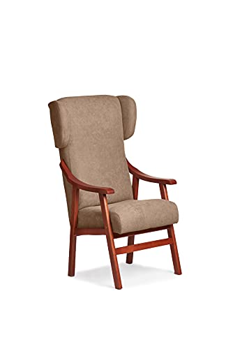 Gasten a gusto Stuhl mit Armen und Ohren, Kopfstütze, Holz, Farbe: Kirschrot (Maße: 117 x 69 x 57 cm), fleckenabweisender Stoff: für ältere oder geriatrische Personen, Hüftprothese von Abuelo a Gusto