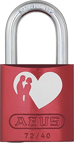 ABUS 097508 Vorhangschloss 72/40 LoveLock 6 Herz mit Pärchen, rot von ABUS