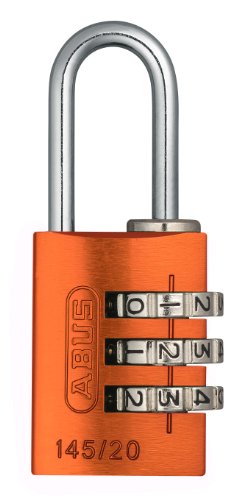 ABUS Zahlenschloss 145/20 Orange - Kofferschloss, Spindschloss u. v. m. - Aluminium-Vorhängeschloss - individuell einstellbarer Zahlencode - ABUS-Sicherheitslevel 3 von ABUS