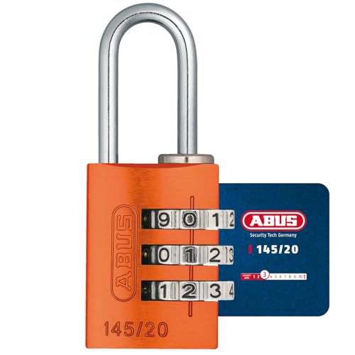 ABUS Zahlenschloss 145/20 Orange - Kofferschloss, Spindschloss u. v. m. - Aluminium-Vorhängeschloss - individuell einstellbarer Zahlencode - ABUS-Sicherheitslevel 3 von ABUS