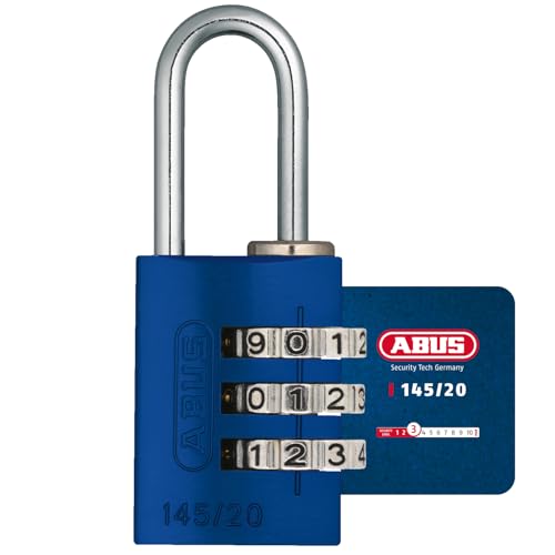 ABUS Zahlenschloss 145/20 Blau - Kofferschloss, Spindschloss u. v. m. - Aluminium-Vorhängeschloss - individuell einstellbarer Zahlencode - ABUS-Sicherheitslevel 3 von ABUS