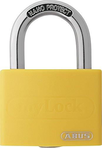 ABUS Vorhängeschloss T65AL/40 myLOCK - individuell beschreibbar - Spindschloss - massiver Aluminium-Schlosskörper - ABUS-Sicherheitslevel 5 - Gelb von ABUS