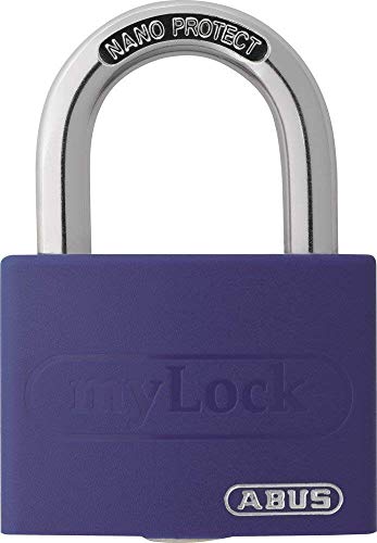 ABUS Vorhängeschloss T65AL/40 myLOCK - individuell beschreibbar - Spindschloss - massiver Aluminium-Schlosskörper - ABUS-Sicherheitslevel 5 - Lila von ABUS