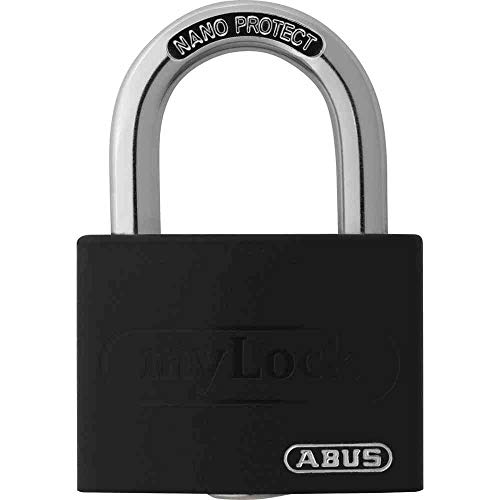 ABUS Vorhängeschloss T65AL/40 myLOCK - individuell beschreibbar - Spindschloss - massiver Aluminium-Schlosskörper - ABUS-Sicherheitslevel 5 - Schwarz von ABUS