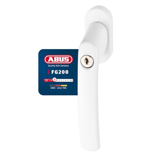 ABUS Abschließbarer Fenstergriff FG200-3er Set - Fensterknauf mit Druckzylinder, gleichschließend Sicherheitslevel 3-54576 - Weiß - ohne Bohren von ABUS