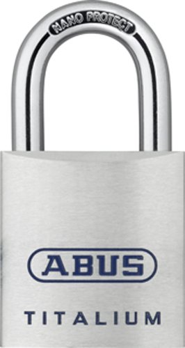 ABUS Titalium Vorhängeschloss 80TI/40HB63 gl.-8012 - gleichschließend und mit hohem Bügel - leichter Schlosskörper aus Spezial-Aluminium - ABUS-Sicherheitslevel 6 - Silber von ABUS