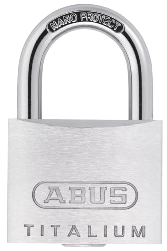 ABUS Titalium Vorhängeschloss 80TI/50 gl.-8011 - gleichschließend - Kellerschloss mit leichtem, massiven Schlosskörper aus Spezial-Aluminium - ABUS-Sicherheitslevel 8 - Silber von ABUS