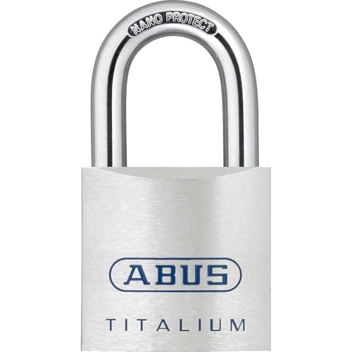 ABUS Titalium Vorhängeschloss 80TI/50 gl.-8011 - gleichschließend - Kellerschloss mit leichtem, massiven Schlosskörper aus Spezial-Aluminium - ABUS-Sicherheitslevel 8 - Silber von ABUS