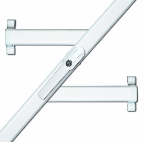 ABUS Fenster-Zusatzsicherung FOS550 AL0125 - Stangenschloss mit Druckzylinder, gleichschließend - ABUS-Sicherheitslevel 10 - 31793 - Weiß von ABUS